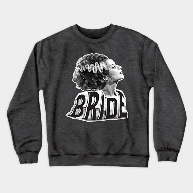 The Black & White Bride Crewneck Sweatshirt by pentoolarts